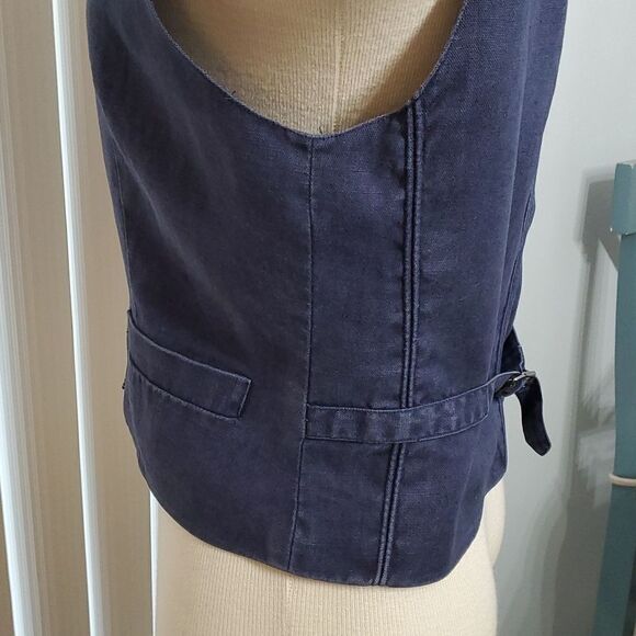 THOMO, vest. 💯 % linen. Completely lined. Medium. Button down. - Picture 5 of 10